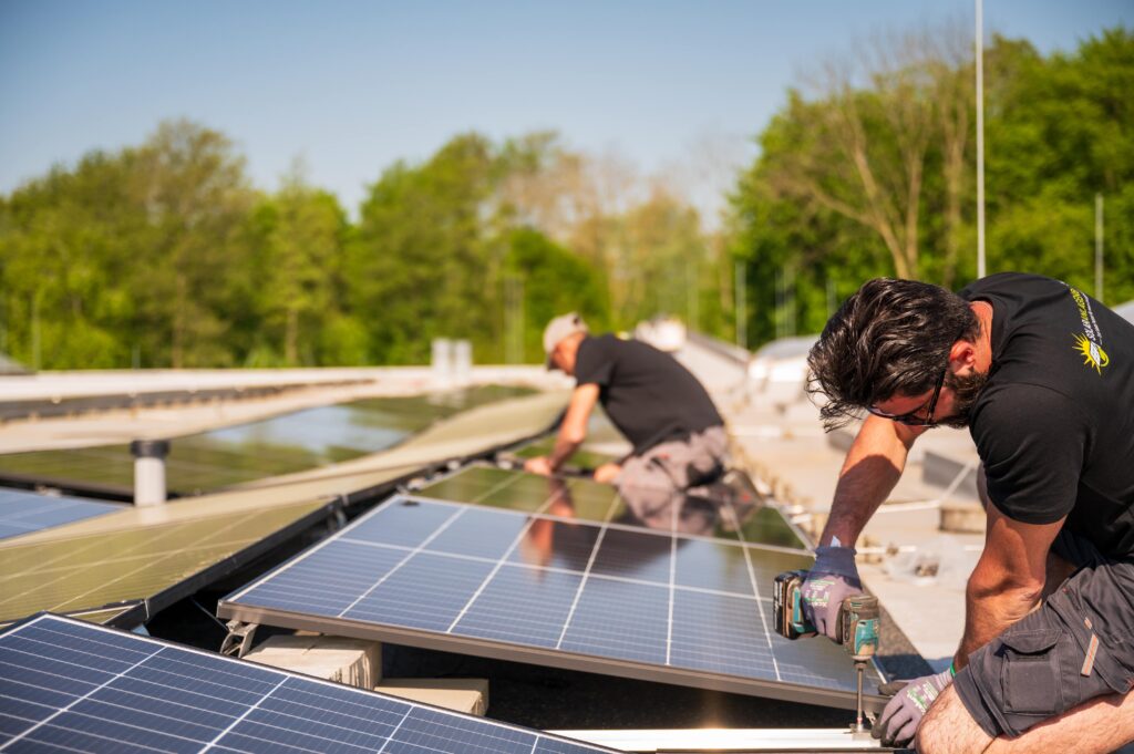 PV-Modul auf Flachdach